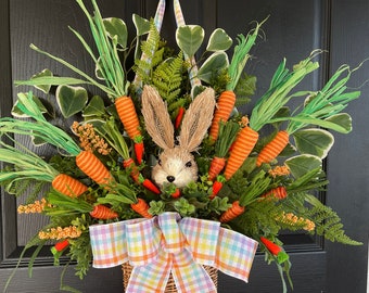 Easter basket Carrot wreaths Spring wreaths for front door wreaths