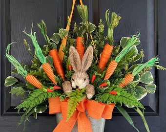 Easter basket Carrot wreaths Spring wreaths for front door wreaths