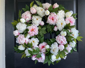 Spring Summer wreaths for front door wreath decorations, All Year Round wreath, 4 Seasons, PEONY