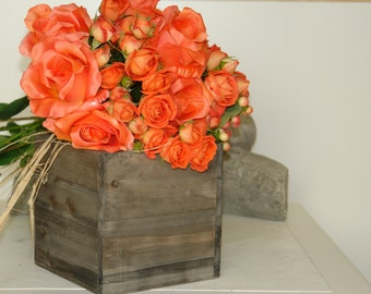 large wood box woodland planter flower box rustic pot ...