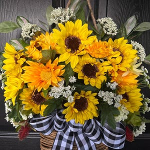Sunflower Wreath: Summer Spring Door Hanger with Artificial Flowers 画像 16