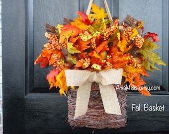 Fall wreath, Fall wreaths for front door, front door wreaths Buffalo check orange brown berry Thanksgiving wreaths, outdoor closing wreaths,