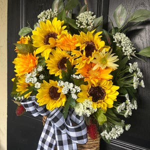 Sunflower Wreath: Summer Spring Door Hanger with Artificial Flowers 画像 17