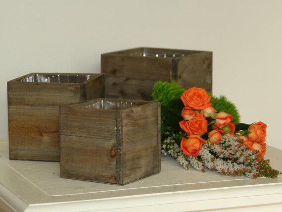large wood box woodland planter flower box rustic pot 