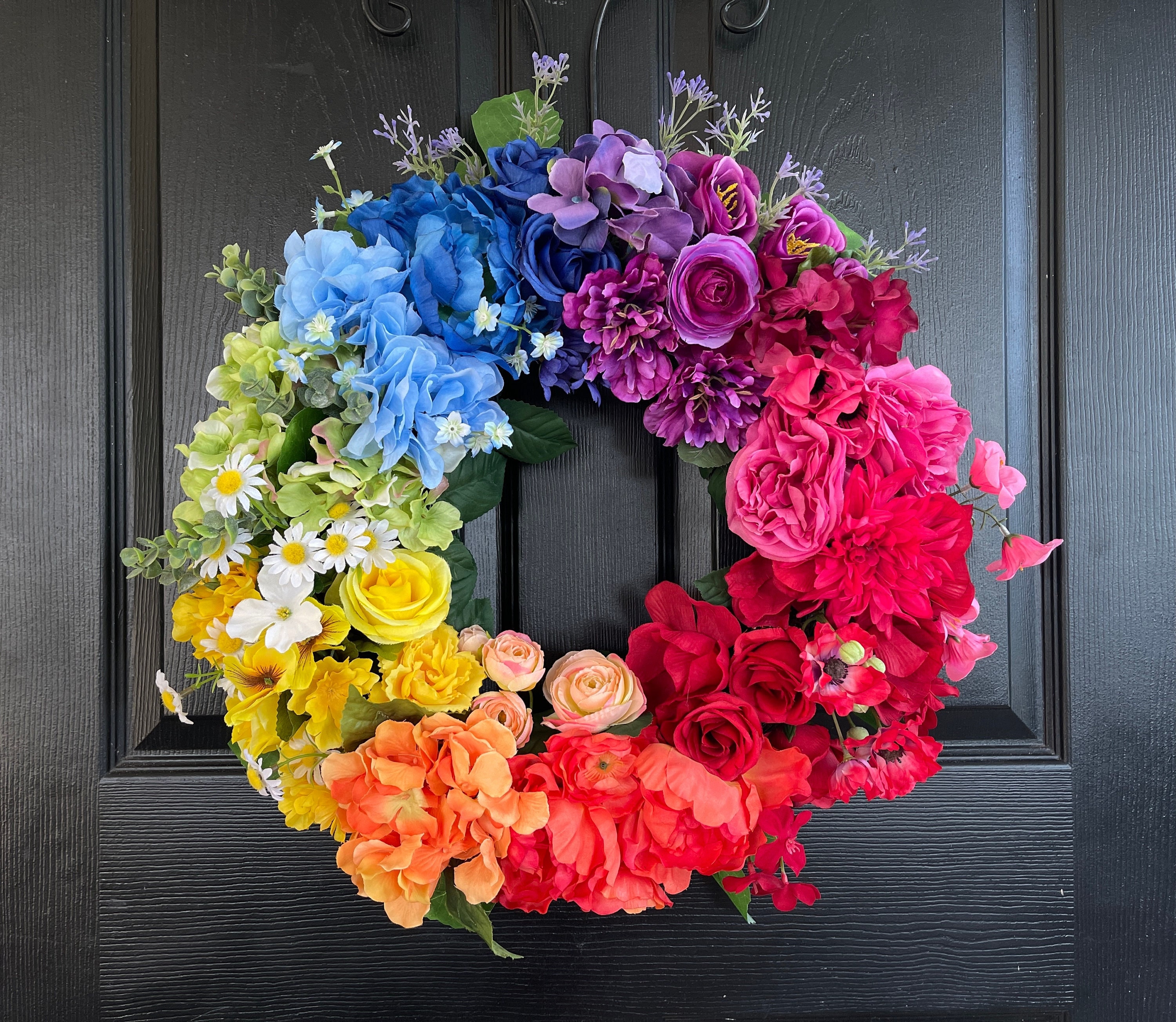 Rainbow wreaths for front door Pride wreath decorations, All Year Round wreath, 4 Seasons