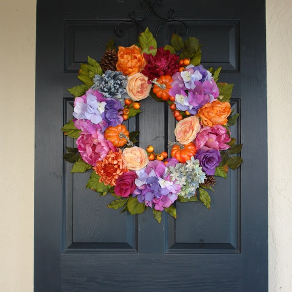 Fall Wreath Thanksgiving Wreaths Fall Wreaths For Front Etsy