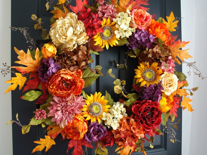 Thanksgiving Wreaths Fall Wreaths For Front Door Wreaths Etsy
