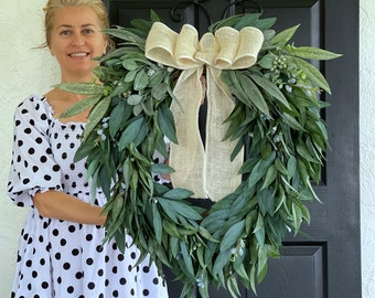 Summer wreaths, Spring wreaths for front door, all year front door wreaths neutral decor welcome wreaths gifts wreath