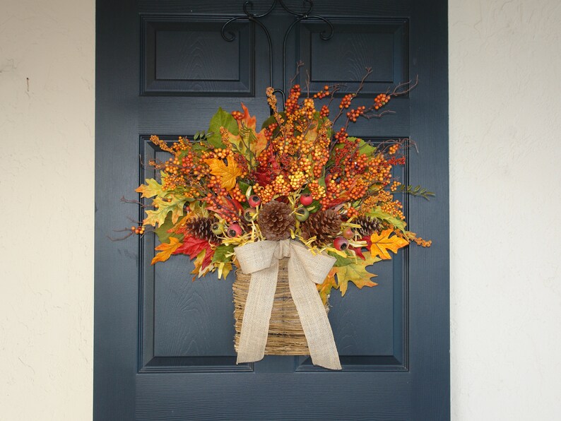 Wreaths Fall Wreaths For Front Door Wreaths Door Decor Etsy