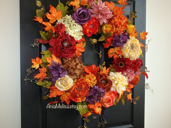 Fall Wreath 30 Fall Wreaths Outdoor Wreaths For Front Door Wreaths Thanksgiving Decorations Outdoor Wreaths Gift Ideas Yellow