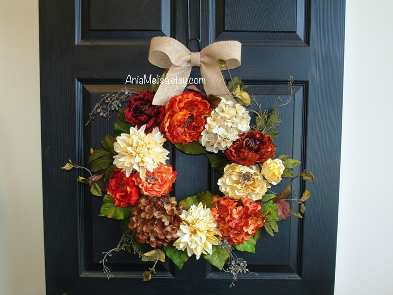 Fall Wreaths Thanksgiving Wreaths For Front Door Wreaths Etsy
