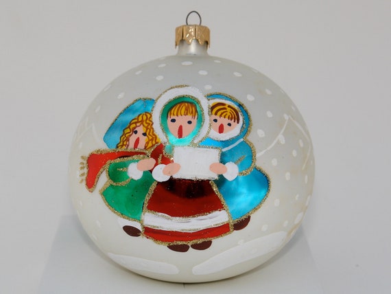 Items similar to Hand Painted Christmas Ornaments Glass Ball 1st ...