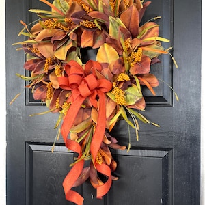 Fall wreath, Fall wreaths for front door, Fall decor door hanger outdoor wreaths outdoor wreaths swag