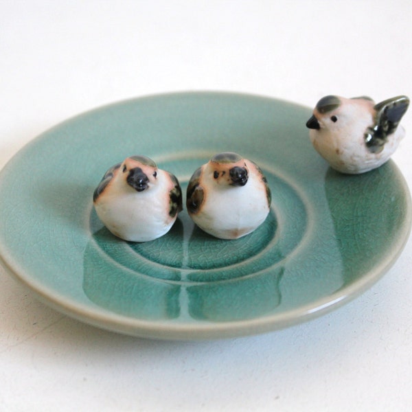 Reserved for Linda Vintage Birds Miniature Porcelain Set of Three Collectible Easter Birds