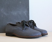 SALE 50 OFF Leather Shoes Blue Denim Jeans Shoes Lace Up Unisex Woman Man Accessories Spring Summer Androgynous Fashion