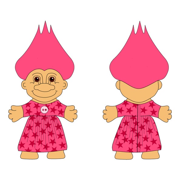 Naaipatroon 6" Russ Troll Doll-jurk