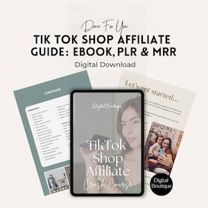 TikTok Shop Affiliate eBook PLR MRR | Canva Guide Resell Rights Digital Download