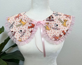 Collar desmontable de encaje rosa para mascotas de Disney