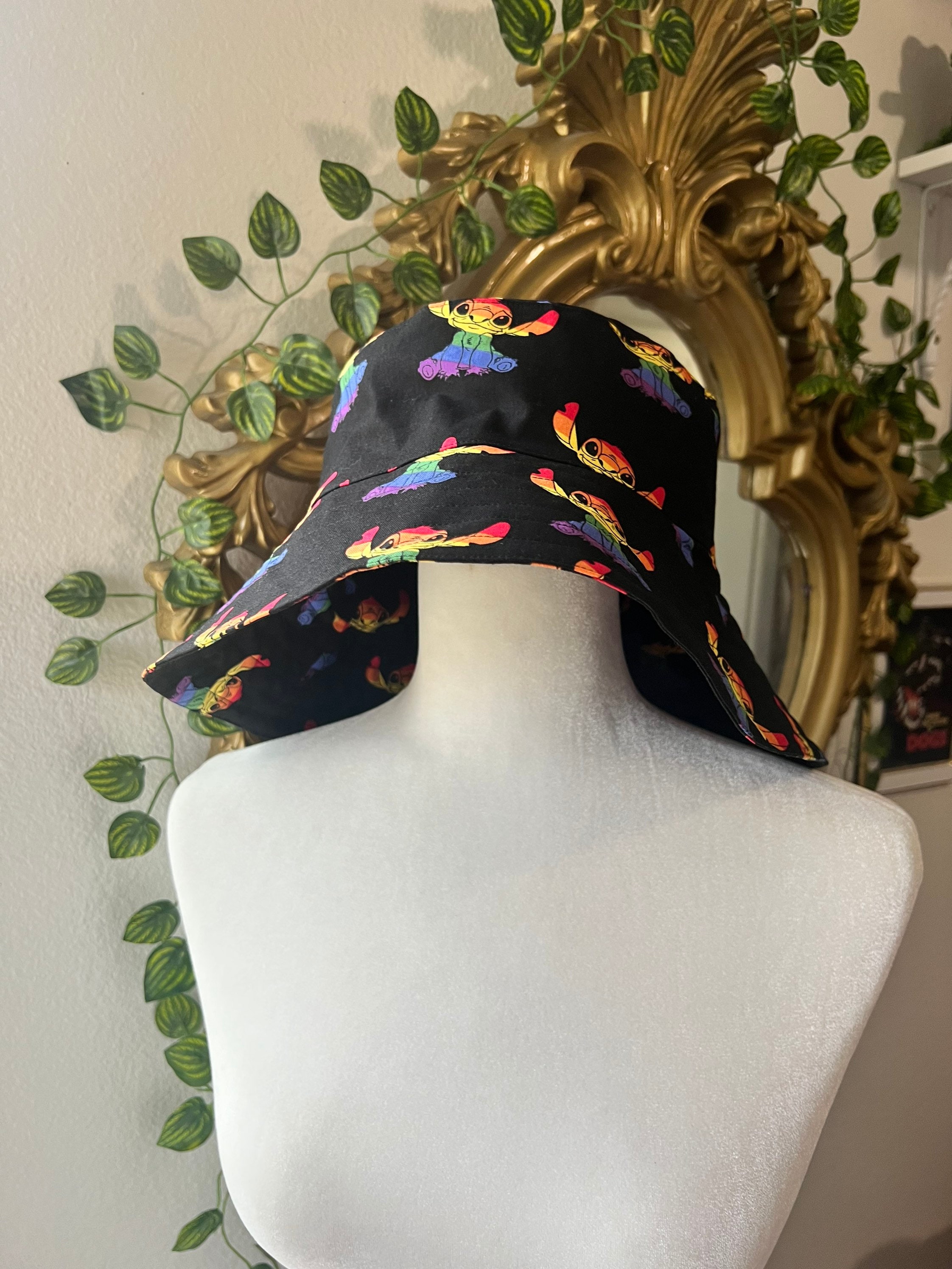 Colorful Bucket Hat with stitch Weird but Cute Lilo and Stitch Tie Dye Bucket Hat – A Lost Art main image 2