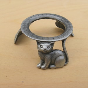 Egg Stand - Pewter or Gold Cat - Chicken Egg Stand or Duck Egg Stand - Pysanky Display