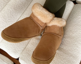 Dames pantoffels schapenvacht pantoffels, handgemaakte pantoffels, schapenvacht pantoffels, 100% wollen pantoffels, cadeau voor dames