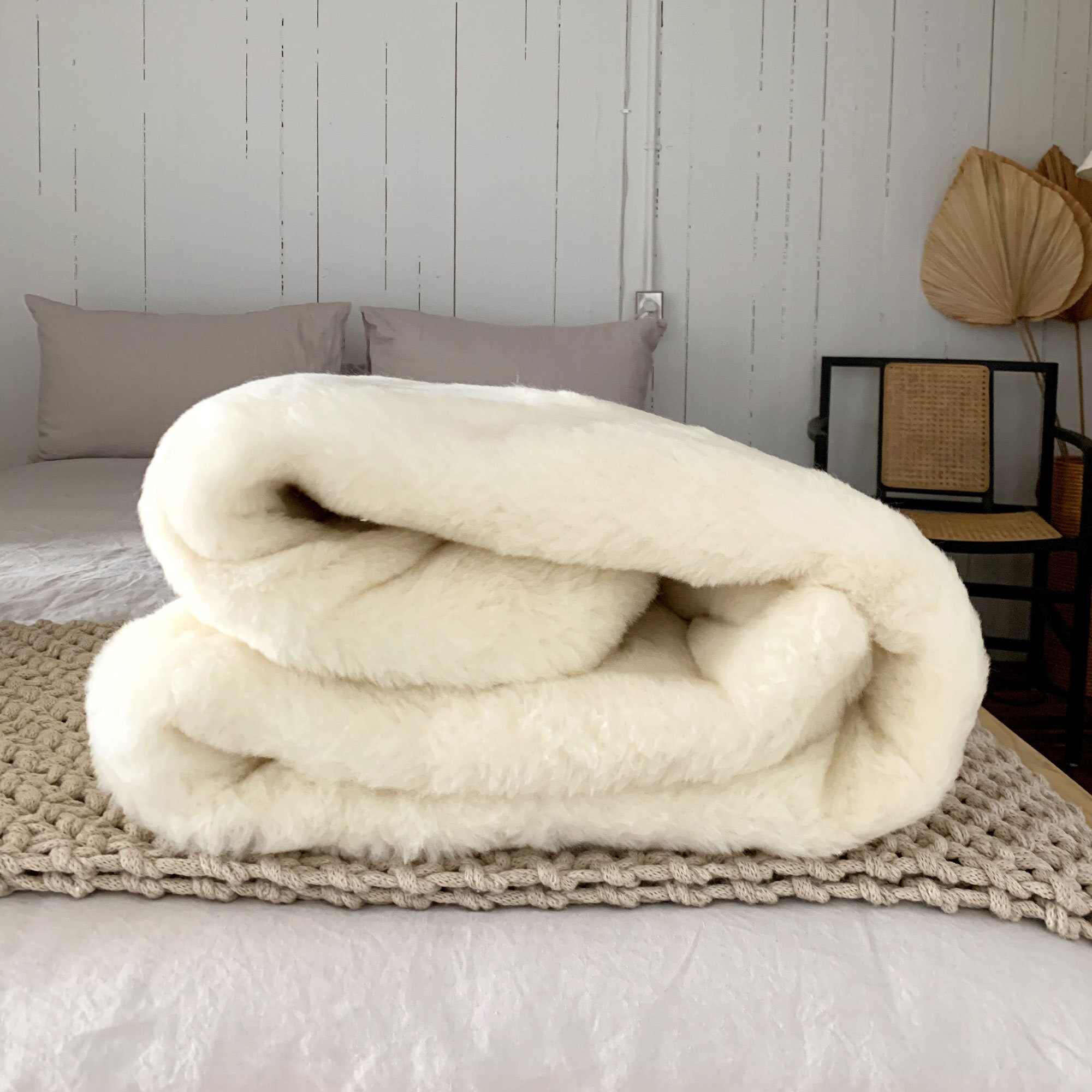 Merino Wool Cot bed Baby Mat Cover Under Blanket Mattress Topper Sheet 81/51cm 