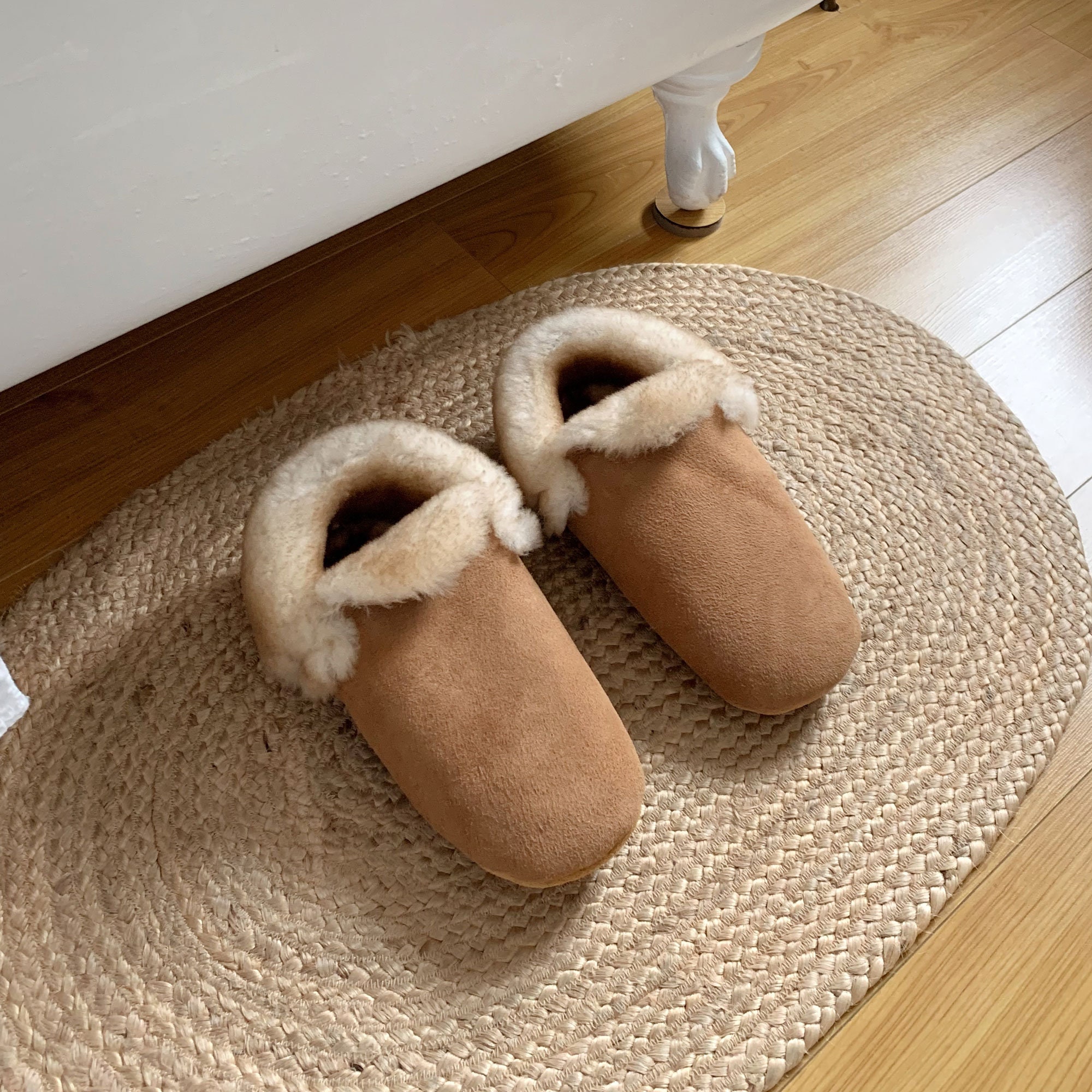 Women's Sheepskin Pancake Slippers, Earthing, Handmade Slippers, Sheepskin Slippers, 100% Wool Slippers, Women's Gift