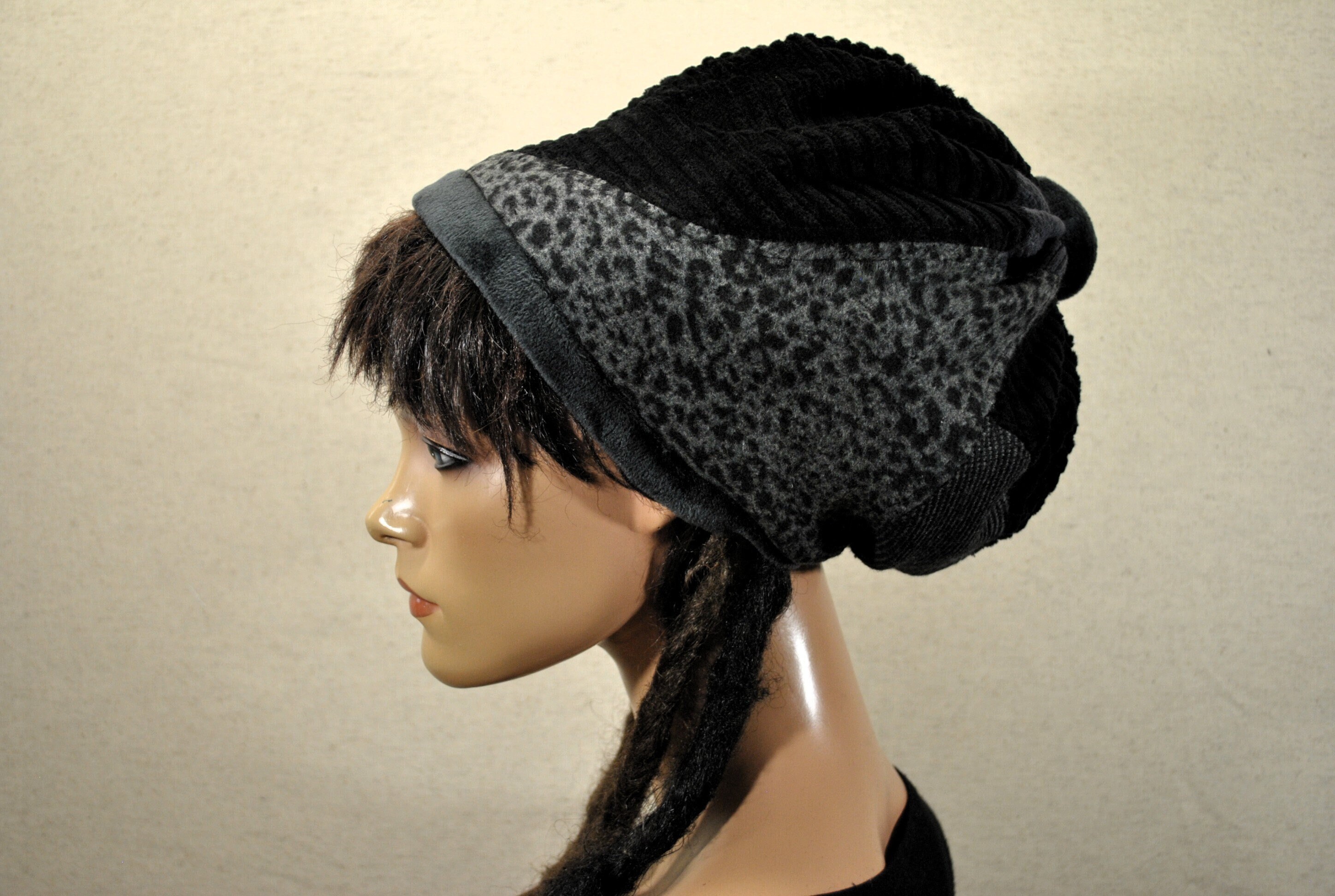 Dreadlock Cap, Fabric patchworks, Fleece Line