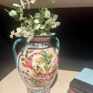Vintage Hand Painted Pottery Vase