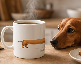Dachshund Mug Funny Long Wiener Dog Coffee Mug, Legally This Is One Dog, Doxie Gift for Mom Dad
