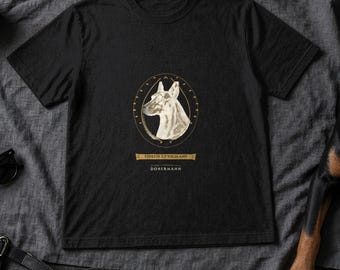 Doberman Shirt Fidelis et Vigilans, Vintage Dobermann Crest Gift for Mom Dad Tee