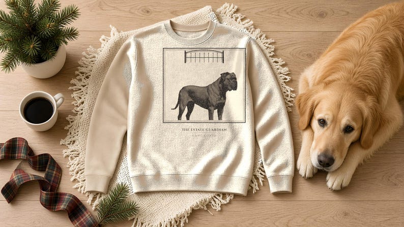 Cane Corso Sweatshirt The Estate Guardian, Italian Mastiff Crewneck, Corso Holiday Gift for Mom Dad image 2