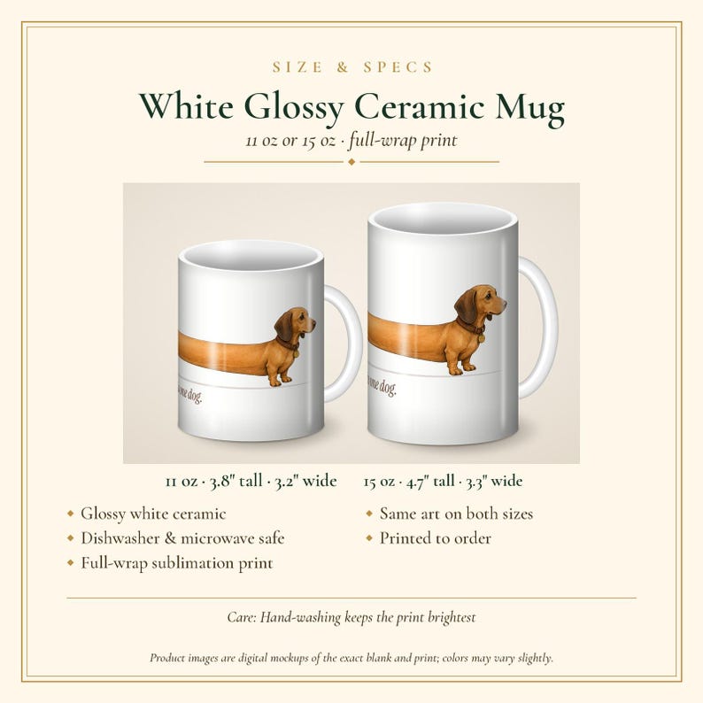 Dachshund Mug Funny Long Wiener Dog Coffee Mug, Legally This Is One Dog, Doxie Gift for Mom Dad image 5