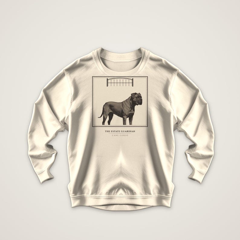 Cane Corso Sweatshirt The Estate Guardian, Italian Mastiff Crewneck, Corso Holiday Gift for Mom Dad image 3