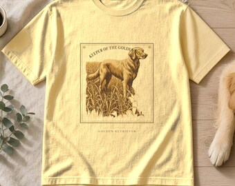 Golden Retriever Shirt Keeper of the Golden Hour, Vintage Sporting Club Golden Gift, Golden Mom Dad Tee Butter Ivory
