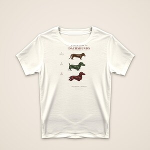 Dachshund Shirt Vintage Field Guide, Doxie Gift for Dachshund Mom or Dad, Wirehaired Longhaired Smooth Wiener Dog Tee image 2