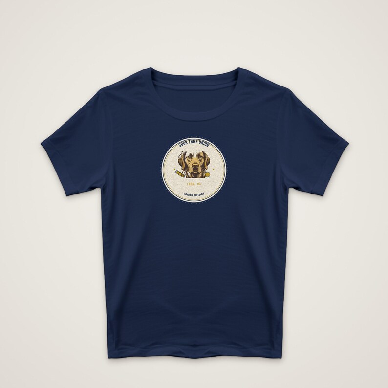Golden Retriever Shirt Sock Thief Union, Funny Golden Gift for Mom Dad, Retro Workwear Dog Tee image 2