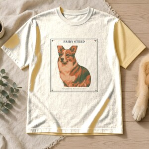 Corgi Shirt Fairy Steed, Pembroke Welsh Corgi Gift for Mom Dad, Vintage Storybook Dog Tee image 1