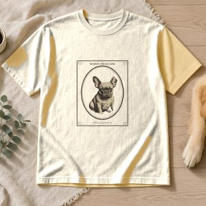 French Bulldog Shirt Maison Française, Vintage Bouledogue Tee, Frenchie Gift for Frenchie Mom Dad, Architectural Dog Shirt image 1