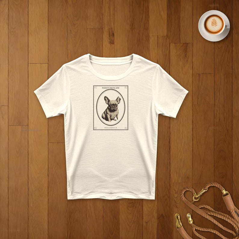 French Bulldog Shirt Maison Française, Vintage Bouledogue Tee, Frenchie Gift for Frenchie Mom Dad, Architectural Dog Shirt image 7