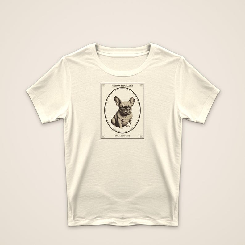 French Bulldog Shirt Maison Française, Vintage Bouledogue Tee, Frenchie Gift for Frenchie Mom Dad, Architectural Dog Shirt image 3