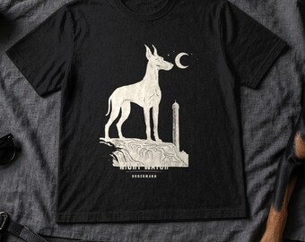 Doberman Shirt Night Watch, Vintage Dobermann Tee, Doberman Gift for Mom or Dad, Watchtower Dog Owner Shirt