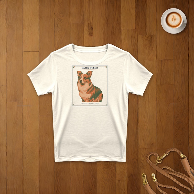 Corgi Shirt Fairy Steed, Pembroke Welsh Corgi Gift for Mom Dad, Vintage Storybook Dog Tee image 7
