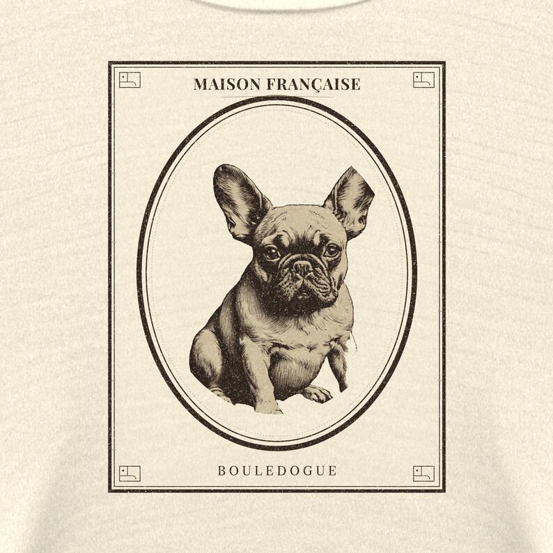 French Bulldog Shirt Maison Française, Vintage Bouledogue Tee, Frenchie Gift for Frenchie Mom Dad, Architectural Dog Shirt image 4