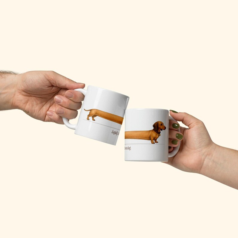 Dachshund Mug Funny Long Wiener Dog Coffee Mug, Legally This Is One Dog, Doxie Gift for Mom Dad image 3