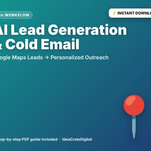 Generazione di lead tramite IA con flusso di lavoro n8n, estrazione di lead da Google Maps, automazione dell'email marketing a freddo, follow-up su Gmail (download digitale)