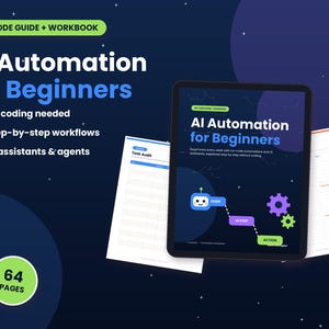 KI-Automatisierungsleitfaden für Einsteiger, E-Book zu Workflows ohne Programmierung, Arbeitsbuch zu KI-Agenten, Produktivitäts-PDF