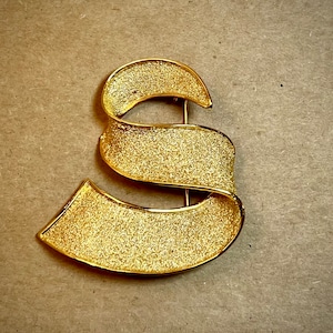 Vintage Gold sparkly ribbon brooch bild 1