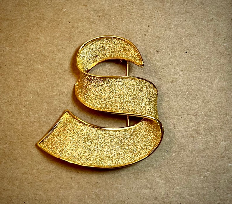 Vintage Gold sparkly ribbon brooch bild 1