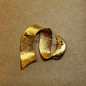 Vintage Gold sparkly ribbon brooch bild 2